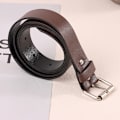 Miniatyrbillede 1 af 8: 1 stk 100 cm læderbælte taljebælter Metalspænde taljebukser Coffee onesize