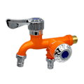 Miniatyrbilde 1 av 5: 1/2" Universell grensesnittkran Dobbel uttak Dual Control Wate Orange One Size