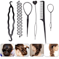 Pikkukuva 2 / 5: 12 kpl/ set Lasten kiharrin Hiuspunoksen ylläpito Spiral Twist H Black 2pcs