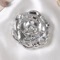 Rose Flower Fold Makeup Mirror Lätt att bära sminkspegel för kvinnor Silver A