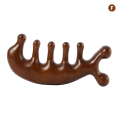 Pikkukuva 1 / 5: 1kpl Meridian Hierontakampa Santelipuu Five Wide Tooth -kampa Brown F