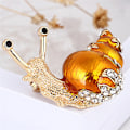 Miniatyrbilde 5 av 5: Emalje sneglebrosje Pin Rhinestone Crystal Collar Dyrebrosje White one size