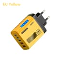 240W 5 Portars Telefonladdare 2 USB 3 Typ C Snabbladdning PD QC3. Yellow EU