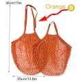 Miniatyrbillede 1 af 5: Genanvendelige købmandsvarer Tasker Bomuld Mesh streng Nettote Bag F Orange B