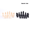 Miniatyrbild 1 av 8: 32st träschackstycken kompletta schackmän International Word black 2in