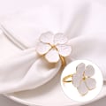 Miniatyrbild 1 av 5: Bröllop enkel plommon servett servett 5 kronblad lucky flower servett Gold 6pcs