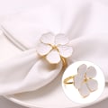 Miniatyrbillede 1 af 5: Bryllup enkel blomme serviet serviet 5 kronblade lucky flower serviet Gold 1pcs