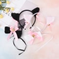 Miniatyrbilde 6 av 8: 5 stk/sett Katt Cosplay kostyme Katt Hale Ører Krage Poter Hansker S Black One Size