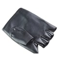 Miniatyrbild 8 av 8: PU Läder Svart Driving Motorcykel Biker Fingerless Handskar Herr Black One Size