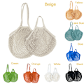 Miniatyrbillede 3 af 5: Genanvendelige købmandsvarer Tasker Bomuld Mesh streng Nettote Bag F Lemon yellow A