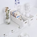 Miniatyrbilde 3 av 8: Enkel skrivebordsmobiltelefonetui oppbevaringsboks kosmetikk diverse White