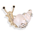 Miniatyrbilde 3 av 5: Emalje sneglebrosje Pin Rhinestone Crystal Collar Dyrebrosje White one size