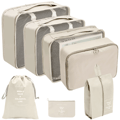 INF Resväska Organizer - Packkuber och Väskor 7 delar Beige