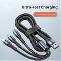Miniatyrbilde 2 av 5: 3-i-1 USB Type C-kabel Hurtiglader Telefonlader Datakabel Hurtiglading -Z