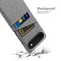 Miniatyrbillede 4 af 5: Til iPhone Air Cover i Stof + Hårdt PC Telefoncover med Dobbelte Kortpladser - Lysegrå Multicolor Light Grey