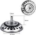 Miniatyrbillede 2 af 5: 78 mm Universal Køkkenvaskprop i Rustfrit Stål, Vaskfilter