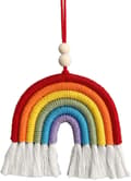 Regnbåge pom-pom väggbonad, DIY handvävd färgglad regnbåge väggdekoration (1 st)