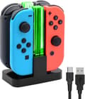 Miniatyrbillede 1 af 5: Controller Oplader Dock Kompatibel med Nintendo Switch til Joycons med USB Type-C Opladerkabel