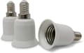 Set med 3 lampfotsadaptrar - Vit - E14 till E27-sockel - för energisnåla halogen- och LED-lampor