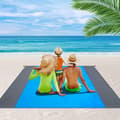 Strandfilt, Extra Stor 210 x 200cm Vattenresistent Sandtät Picknickfilt för Camping, Vandring, Picknick (Blå)