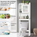 Pikkukuva 3 / 5: WC-hylly kylpyhuoneen tilansäästäjä säädettävillä tasoilla 59 x 19 x 173 cm valkoinen