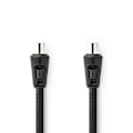 Pikkukuva 1 / 3: Koaksiaalikaapeli | IEC (Coax) Uros | IEC (Coax) Uros | Niklattu | 90 dB | 75 Ohm | Tuplasuojattu | 1.50 m | Pyöreä | PVC | Musta | Label