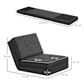 Miniatyrbillede 4 af 10: Gulvsofa foldbar lænestol gulvstol 5-trins justerbar foldbar lænestol sovesofa enkelt sofa mørkegrå 61 x 73 x 58 cm |
