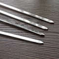 Miniatyrbillede 5 af 7: Fire grillspyd i rustfrit stål til lækre grøntsags- og kødspyd