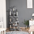 Miniatyrbillede 3 af 10: Kradsestolpe Xxl Cat Cave Ladder Klatretræ Multi-Level Grå 50X50X170Cm