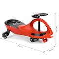 Miniatyrbillede 9 af 9: Vridle bil ride-on legetøj LED hjul røde ECOTOYS