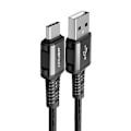 Miniatyrbild 1 av 6: Flätad kabel USB - USB-C 3A 1,2m svart