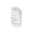 Miniatyrbillede 1 af 5: RJ45-stik | RJ45 Pass Through | Solid UTP CAT5 | Lige | Guldplateret | 10 stk. | PVC | Gennemsigtig | Box