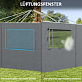 Pikkukuva 5 / 10: Sivuseinät Gazebo 2.95X2.95M Mesh Ikkuna Polyesteri Tummanharmaa 300X200Cm