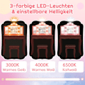 Miniatyrbild 4 av 5: 2 i 1 sminkbord för barn med LED-lampor & hopfällbar spegel & lådor vita
