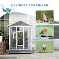 Miniatyrbillede 9 af 10: Fuglebur Undulatbur Med 4 Siddepinde, Bird Builder Med Udvidelig Gulvbakke, Fuglehus Til Kanariefugle, Gran, 112 X 68 X 154 Cm