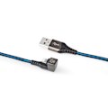 Pikkukuva 5 / 9: USB kaapeli | USB 2.0 | Apple Lightning 8-Pin | USB-A Uros | 12 W | 480 Mbps | Niklattu | 1.00 m | Pyöreä | Nailon / Punottu | Musta / Sininen | Laati