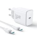 NEXTBATT 20W snabbladdare PD + 60W USB-C-kabel, 1m - Vit