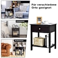 Miniatyrbillede 3 af 5: Sengebord 2-lags natkommode moderne natbord med skuffe sort