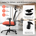 Pikkukuva 4 / 5: Ergonominen työtuoli selkänojalla ja ristiseläntuella ja mukava 3D-niskatuki jopa 180 kg