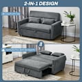 Miniatyrbillede 8 af 10: Sovesofa, 2-personers sofa med sengefunktion, justerbart ryglæn, polstret sofa med pudepuder, fløjlslook