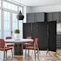 Miniatyrbillede 1 af 5: 4-delt foldbar skillevæg privatskærm til hjemmet, kontor 220 x 51 x 173 cm sort