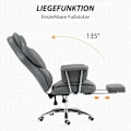 Miniatyrbillede 6 af 10: Kontorstol med lænefunktion, ergonomisk skrivebordsstol, højdejusterbar drejestol med fodstøtte, polstret, kan holde op til 120 kg, til kontor, arbejd