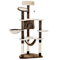 Pikkukuva 1 / 10: Raapimistolppa Xxl Cat Cave & Hammock -Monitasolla Cat Tree -Monitoimikeskuksella, Pehmo, Ruskea, 213X91X122Cm