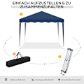 Miniatyrbillede 6 af 10: Folde Gazebo Pavillon 3 X 3 M Havepavillon Foldeligt Festtelt Højdejusterbart Havetelt Med Transportpose Uv Beskyttelse Stål Oxford Blå