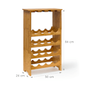 Miniatyrbillede 4 af 6: Bambus vinreol 16 flasker + 12 glas