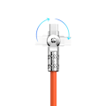 Pikkukuva 4 / 7: Vahva kulmakaapeli iPhonelle USB-C - Lightning 30W 1m 180 rotation oranssi