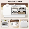 Miniatyrbillede 3 af 5: Træ sofabord med opbevaring &amp; åbne rum stuebord sidebord sofabord hvid
