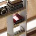 Miniatyrbillede 9 af 10: Skrivebord 113 x 45 cm Computer Skrivebord Kontorbord med åbne hylder CPU Stand Stålramme til hjemmekontor Soveværelse Eg |