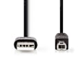 Pikkukuva 2 / 3: USB kaapeli | USB 2.0 | USB-A Uros | USB-B Uros | 480 Mbps | Niklattu | 2.00 m | Pyöreä | PVC | Musta | Label