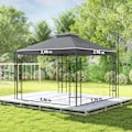 Pikkukuva 4 / 10: Huvimaja kaksinkertaisella katolla, n. 3x3 m, vettä hylkivä, vakaa, talvenkestävä, puutarhapaviljonki UV-suojalla, juhlateltta metallia, puutarhaan, t